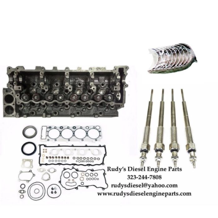 New Project ISUZU NPR/NQR 4.8 4HE1 DIESEL CYLINDER HEAD WITH VALVES + GASKETS + GLOW PLUGS + CAM BEARINGS - Image 1