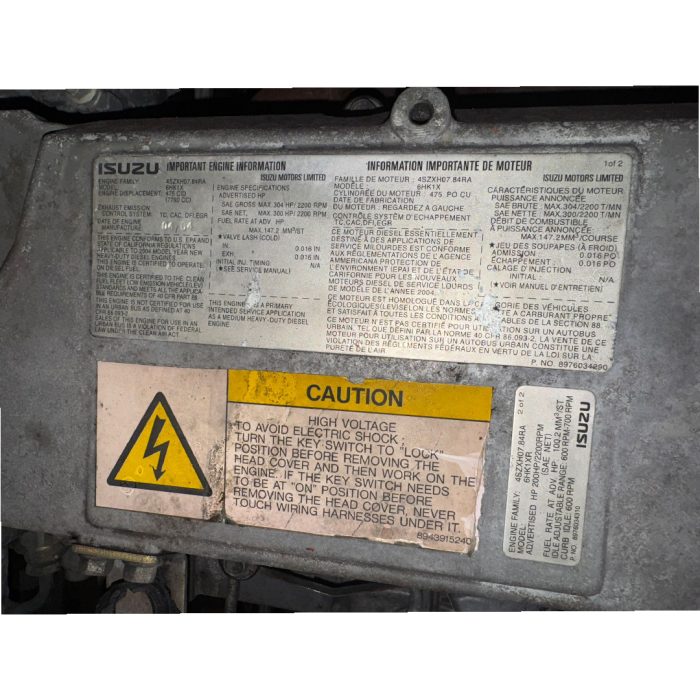New Project-186 GOOD RUNNING ISUZU 6HK1 7.8 2004 ENGINE EGR TYPE (GMC APPLICATION) - Image 5